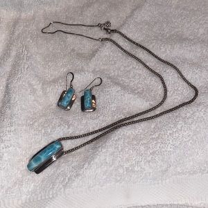 Real Marahlago Matching Necklace and Earring Set